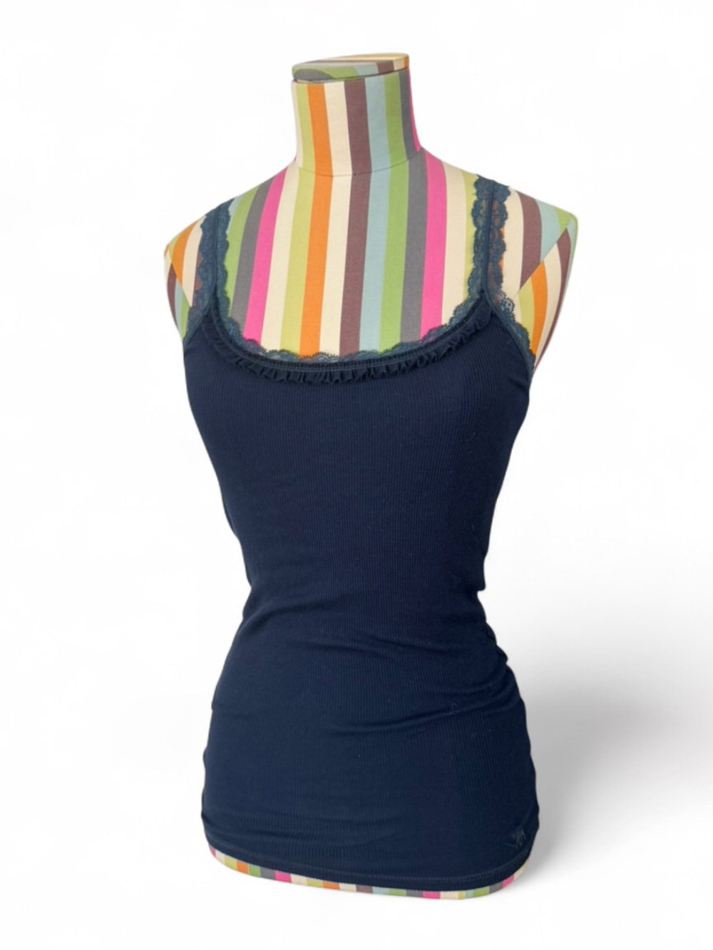 Abercrombie & Fitch Lace Trim Ribbed Cami Tank Top